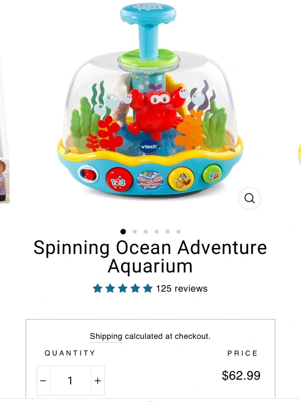 VTech Learn & Spin Aquarium Toy - Blue/Yellow